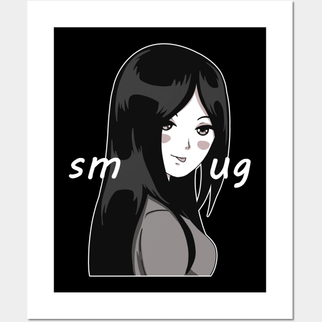 Sticking out Tongue Smug Face Manga Girl Wall Art by designsenpai